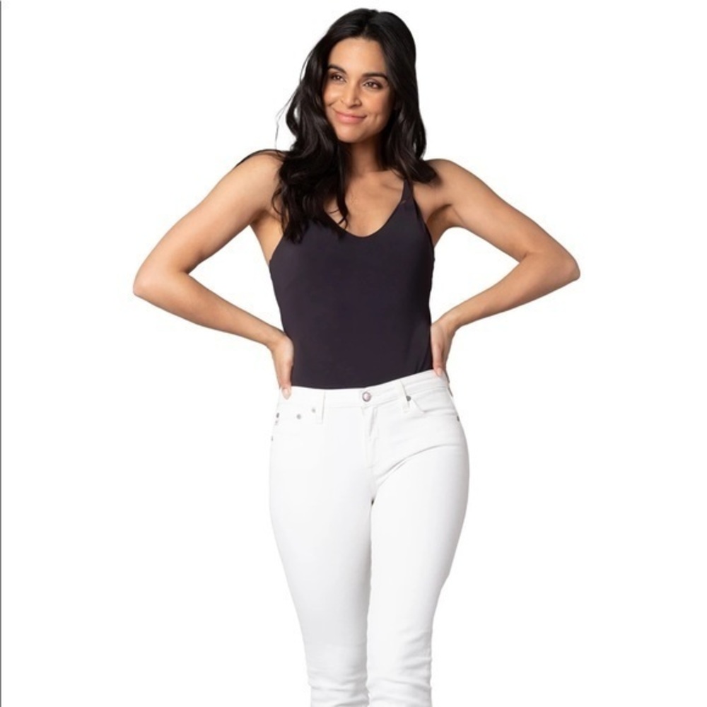 Velvet Rose Sleeveless V-Neck Cami Bodysuit Black